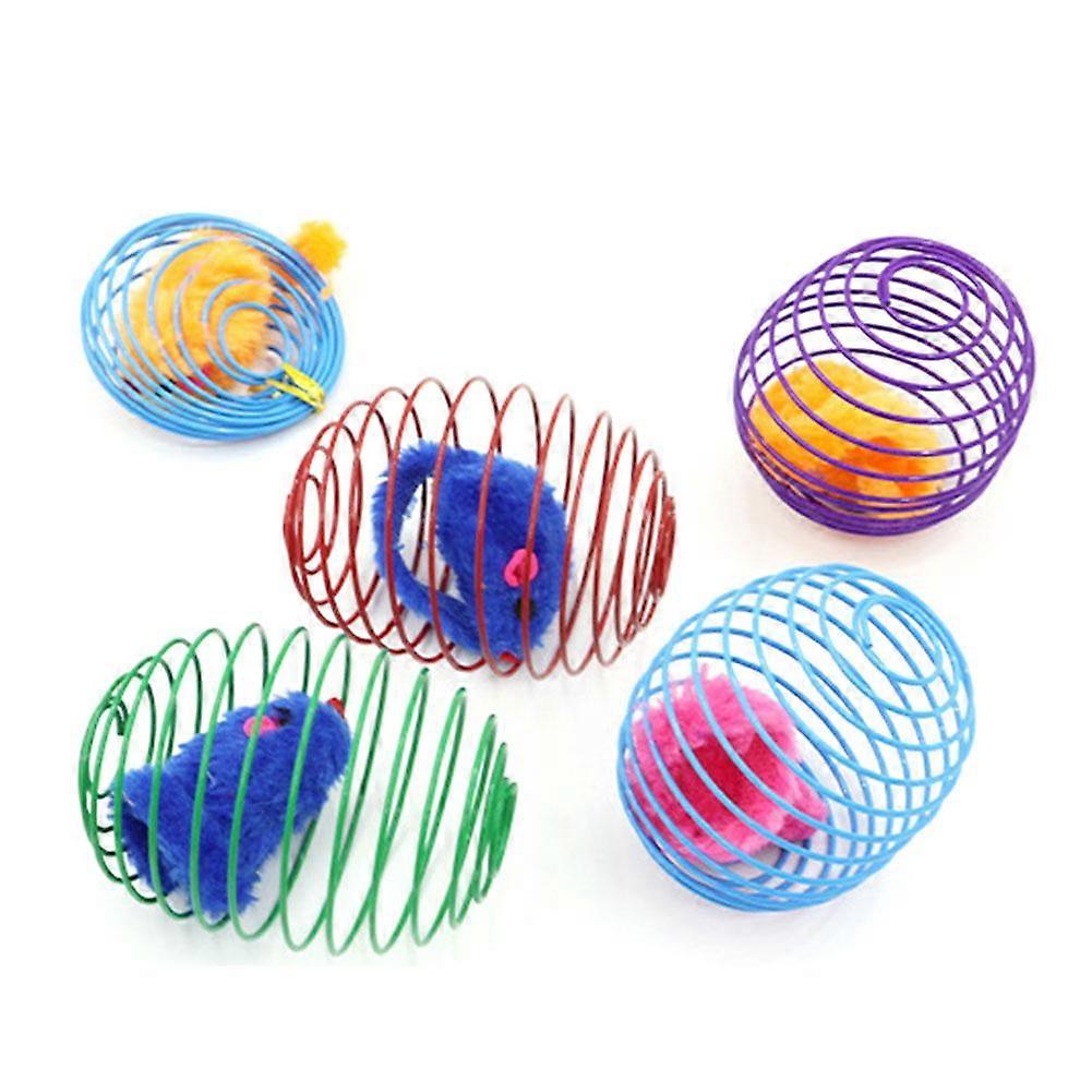 Cat Spring Toys Cat Spring Balls Catnip Ball for Indoor Cats Metal Cage Balls