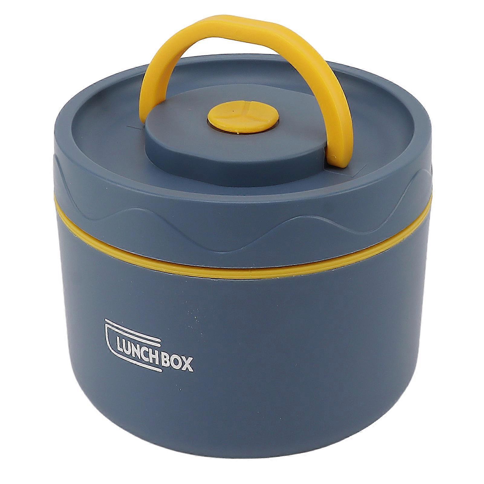 550ml Stainless Steel Insulated Bento Lunch Box, Stackable, Round, 2-Tier, Leakproof Stainless Steel Food Container, Insulated Style, Deep Blue