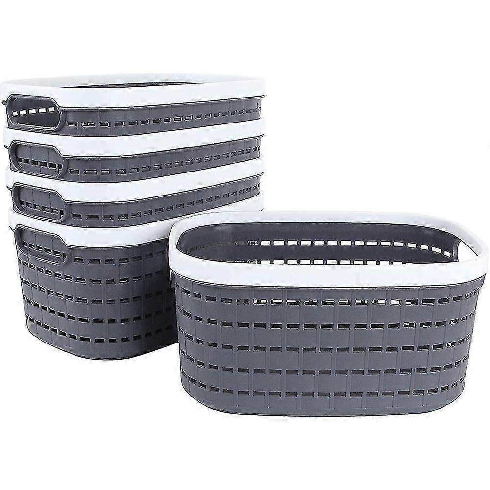 5 Pcs Storage Basket,Portable Oval Kitchen Refrigerator Basket,Desktop Storage Boxes for Kitchen,Ba