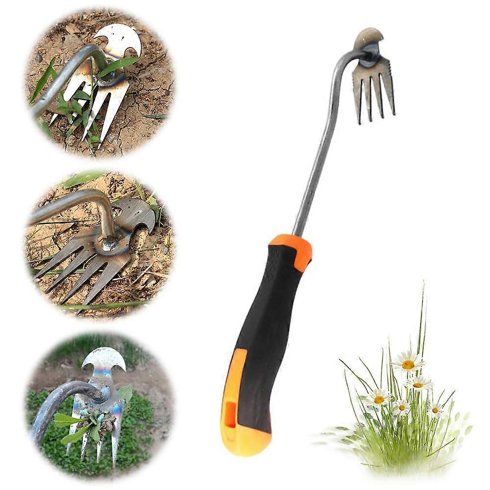 Premium Manganese Steel Forged Garden Rake Weeding Tool with 4 Teeth for Efficient Soil Cultivation and Hoeing