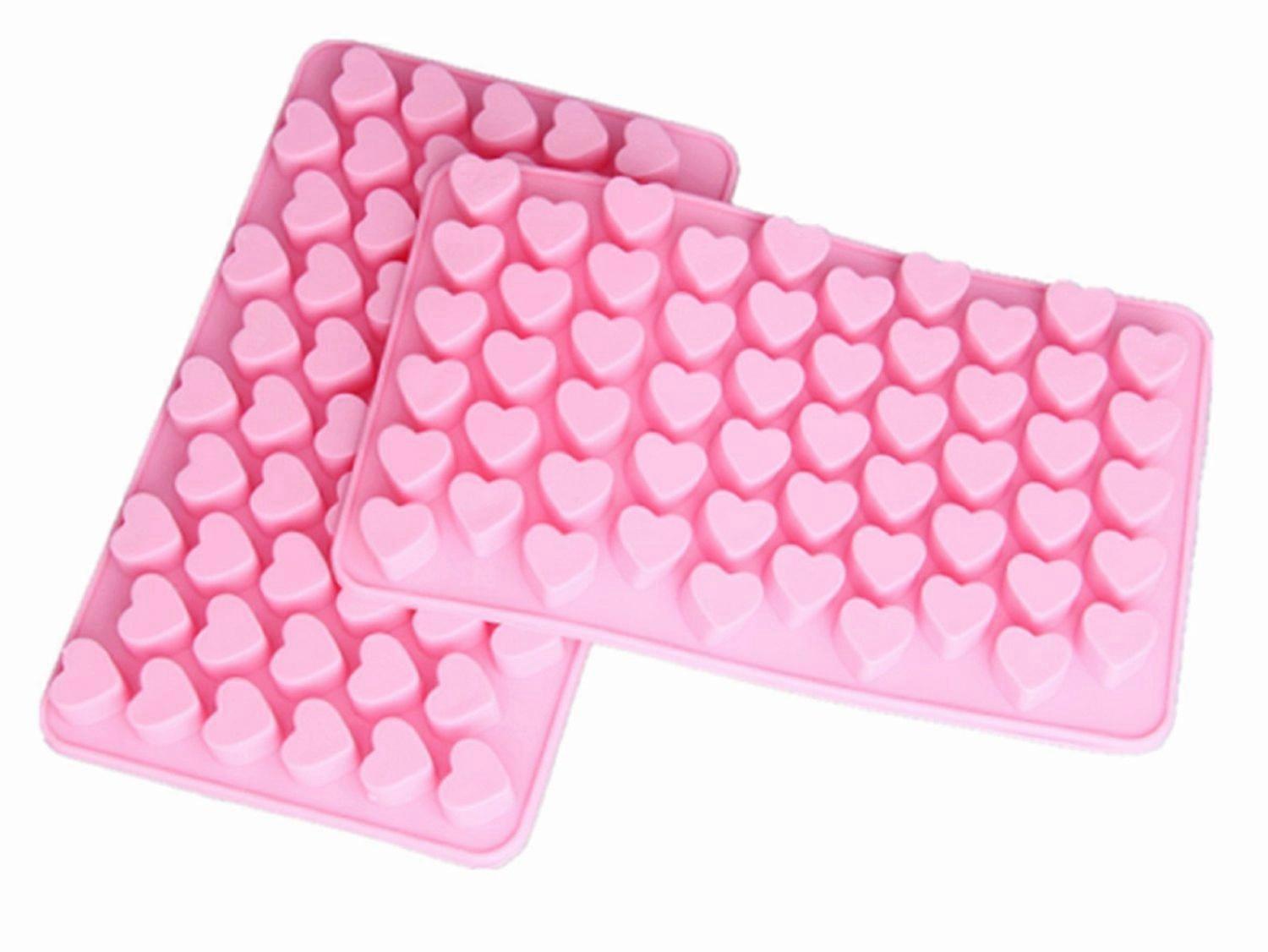2 Pack Mini Silicone Heart Shape Mold for Ice Cube Candy Chocolate