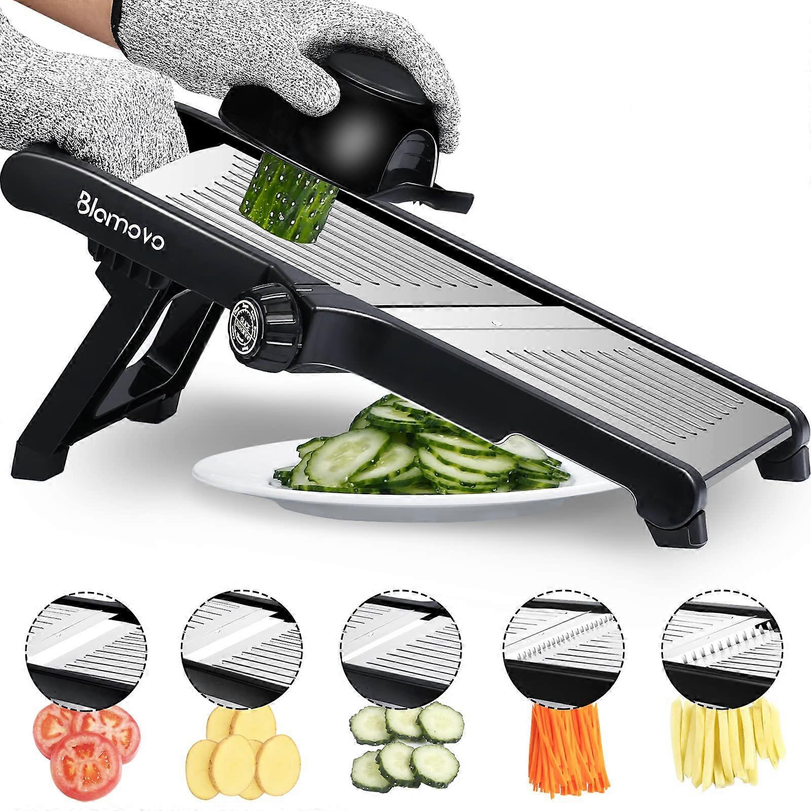 Mandoline Slicer Adjustable Thickness by One-Knob Control for Kitchen Vegetable