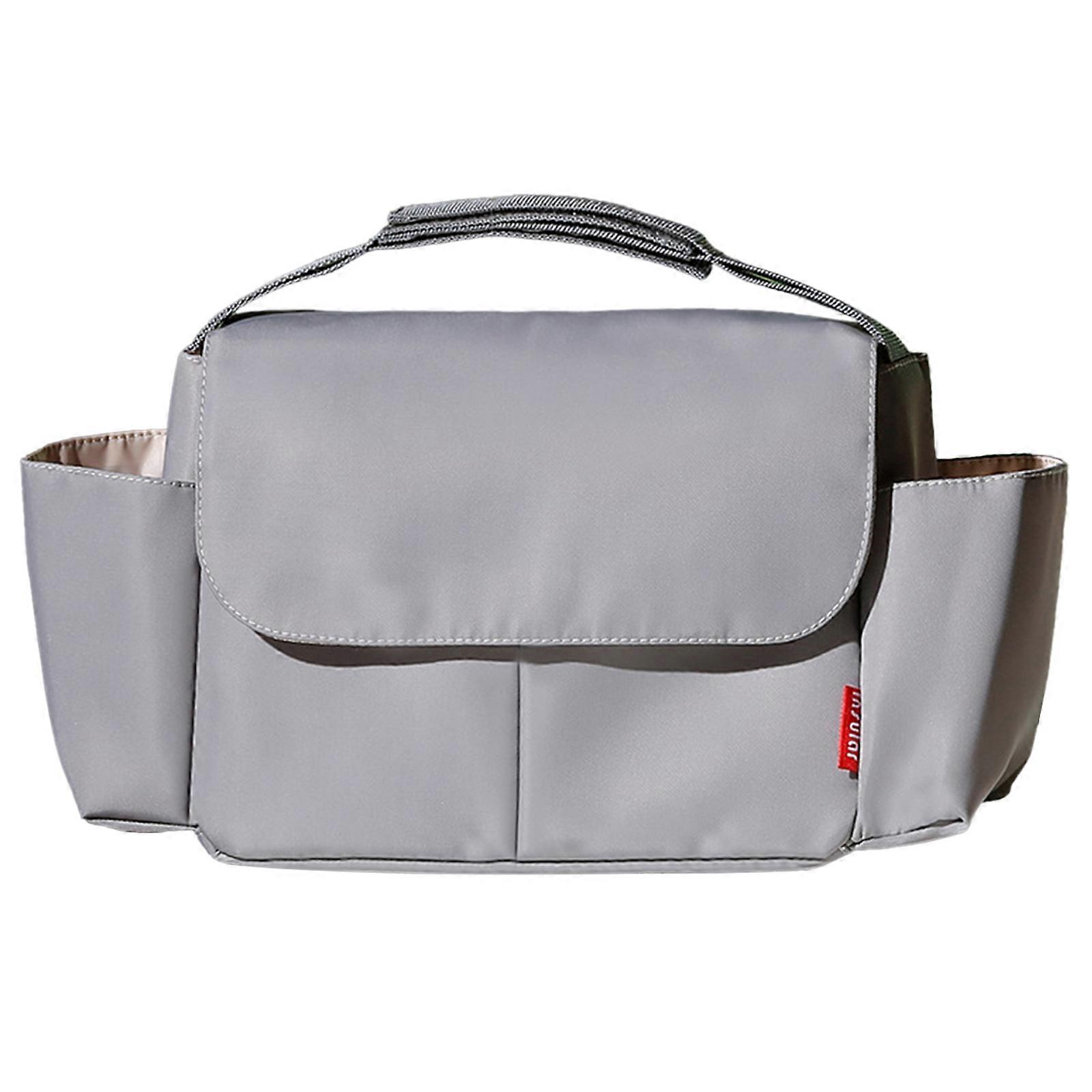 Baby Bottle Bag on Stroller Soft Nylon Bucket Bag Multipurpose Caddy Storage Multi-color Lunch Box Tote Storage grey