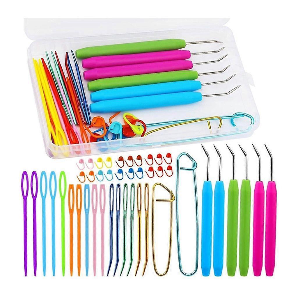 Large Eye Needle Embroidery Bent Needle Crochet Hooks and Knitting Mark