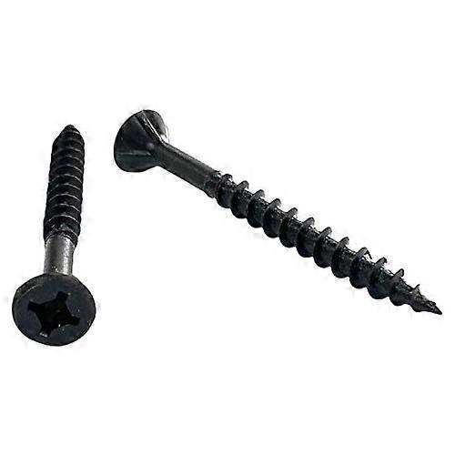 Wood Screws  Flat Head with Nibs  Phillips Square Drive  #8  2 1/4 Inch  Deep Thread  Type 17 Point  Black Oxide Finish  1000 Pack