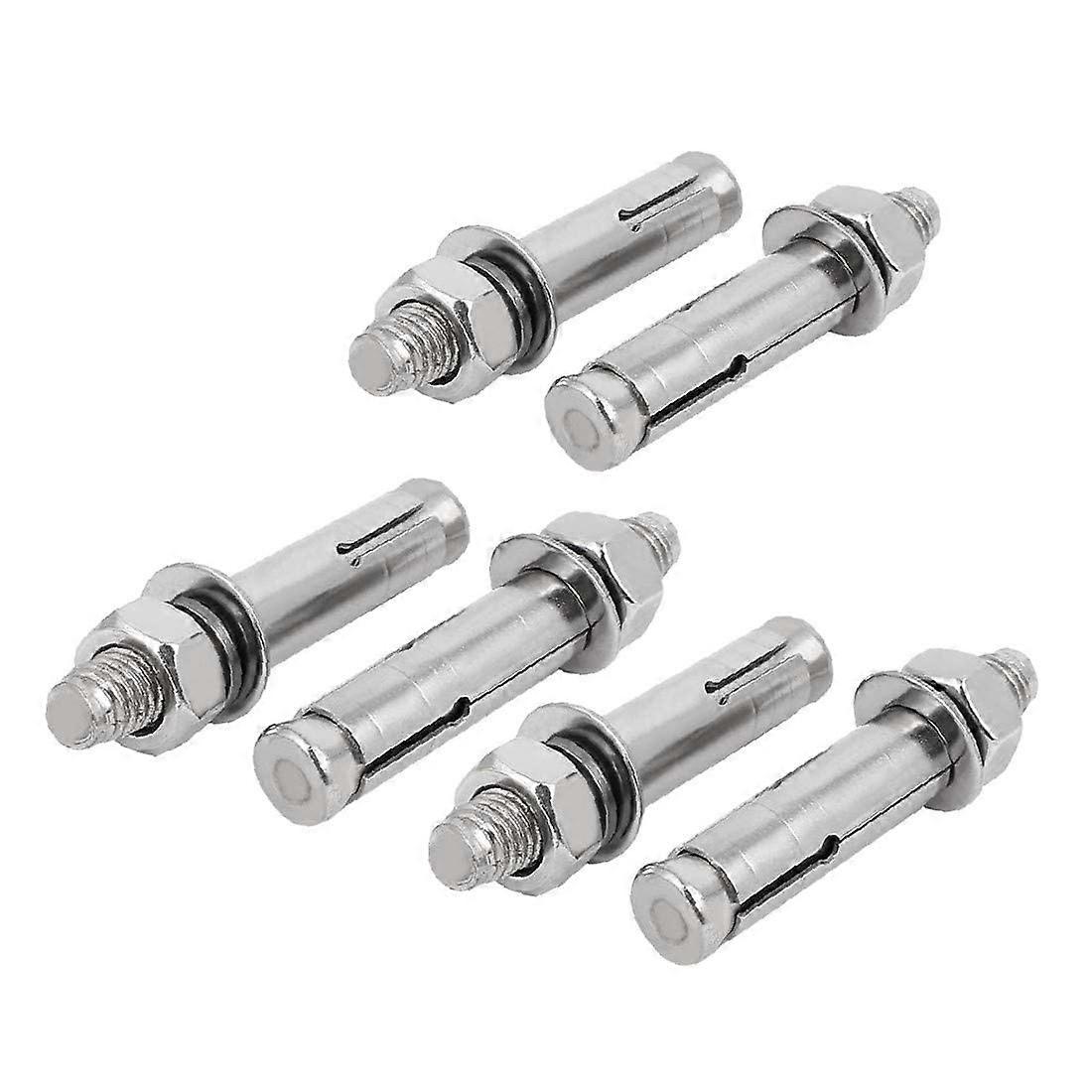 M12x80mm Stainless Steel Sleeve Anchor Expansion Bolts Silver Tone 6pcs (Color : Multiple Colors, Size : Medium)