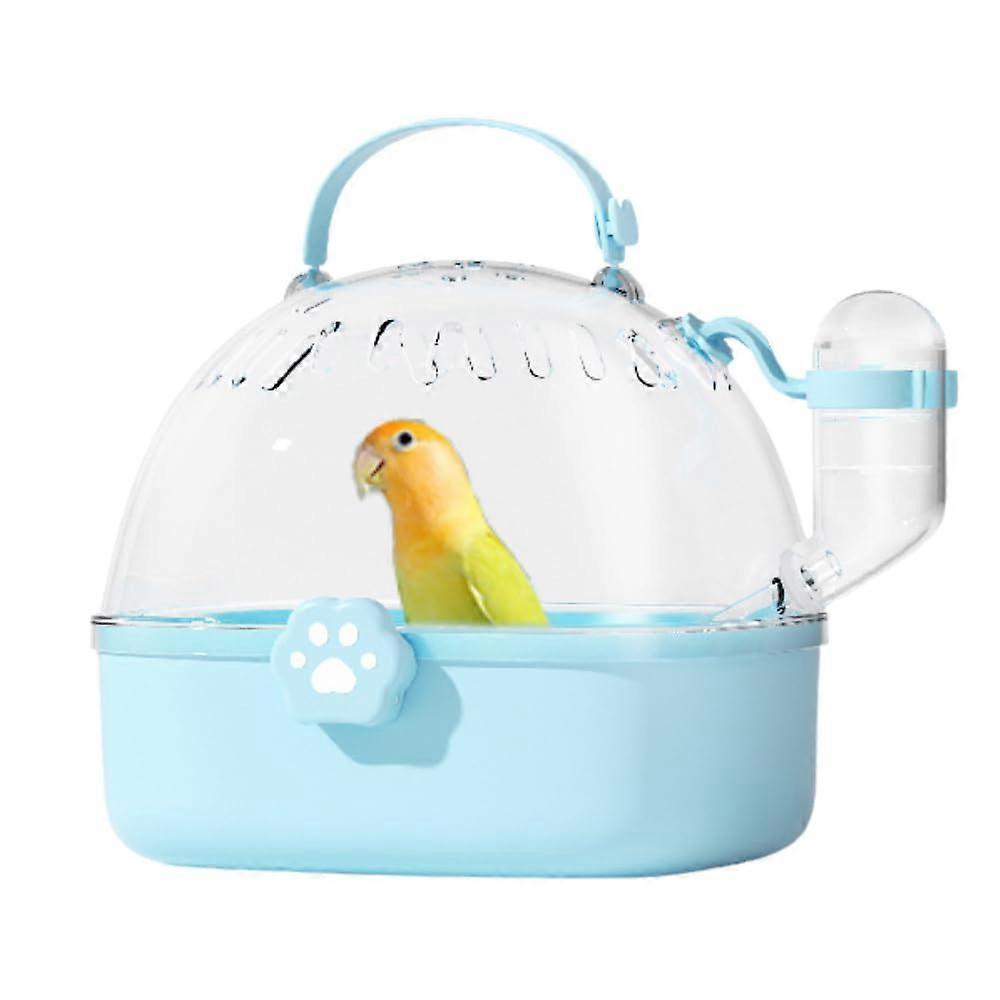 Bird Carrier Cage with Water Bottle, Travel Parrot Carrier for Small Pets (Blue)