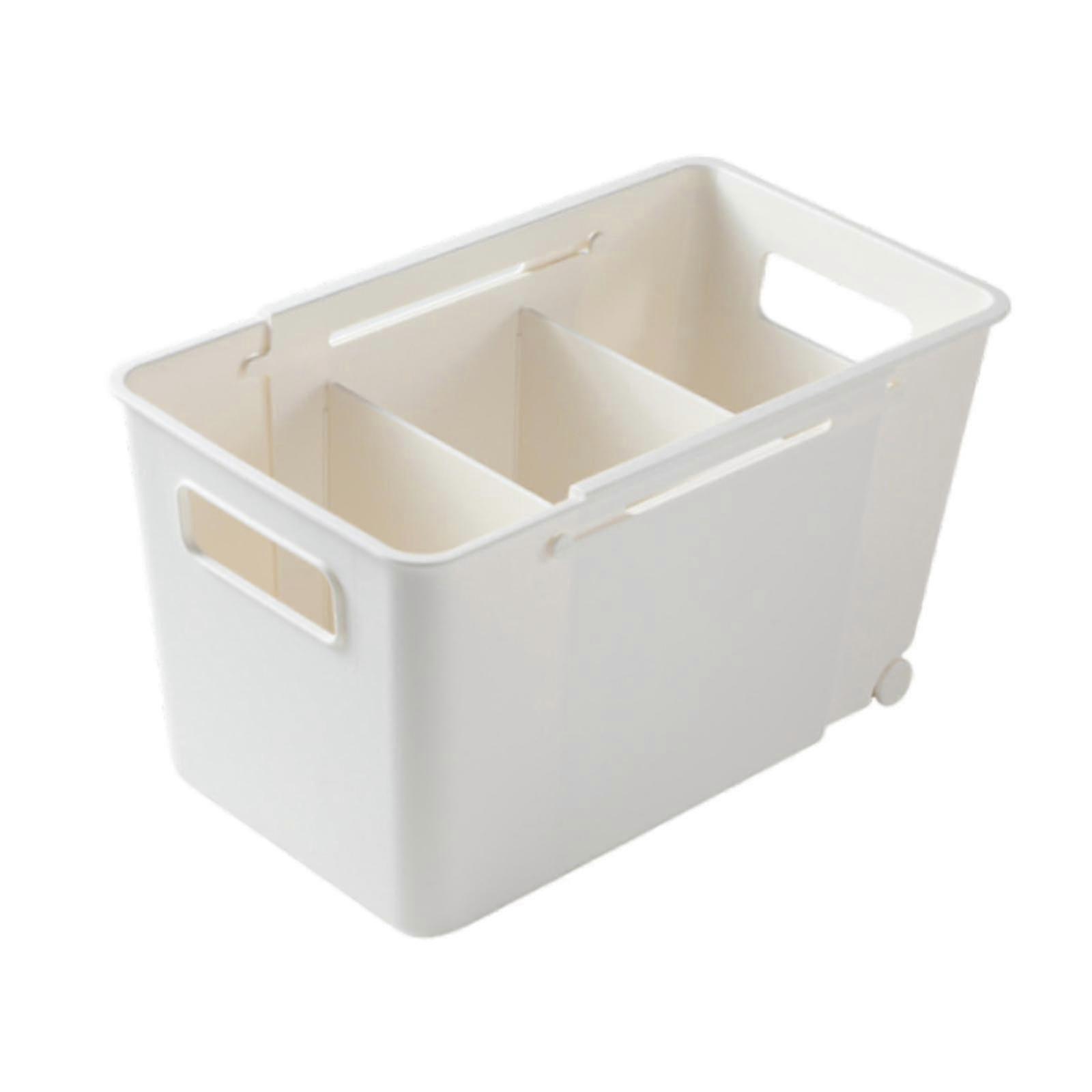 Adjustable Sliding Drawer Organizer with Rollers, Customizable Dividers for Kitchen Bathroom Cabinet Storage Bin