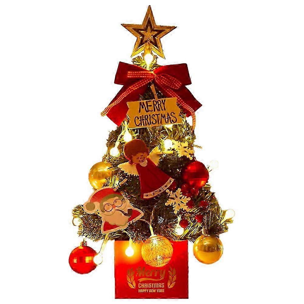 デスク用クリスマスツリー、ミニクリスマスデコレーション、テーブルとカウンター用のクリスマスデコレーション(赤)