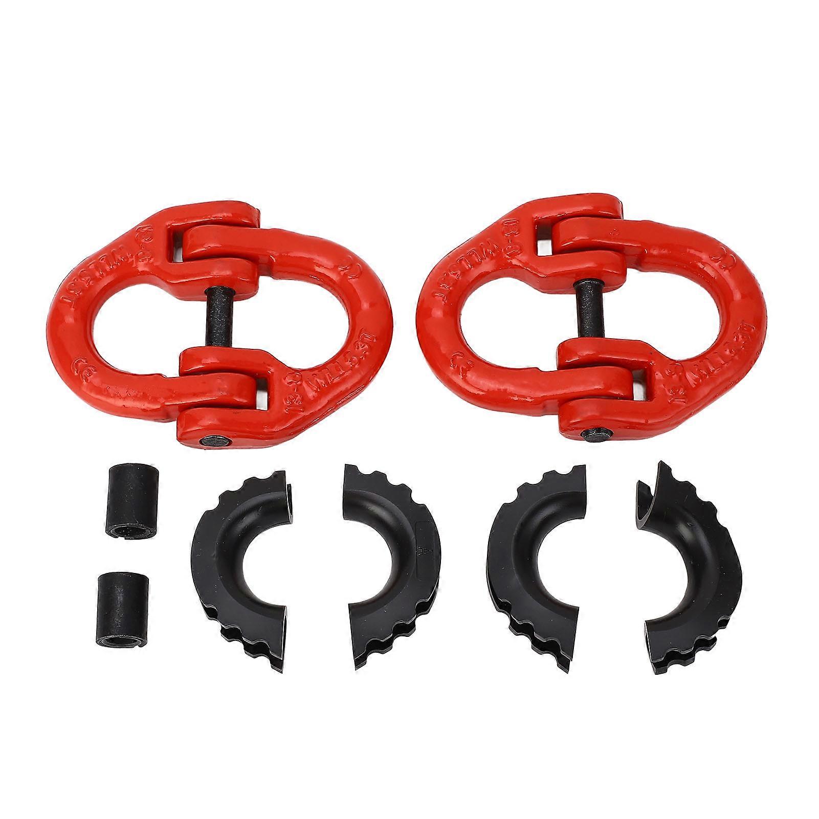 2PCS Safety Chain Connector Link 1/2in Alloy Steel Heavy Duty 5.3T Loading Quick Install Multi Functional Tow Hitch Hammer Lock