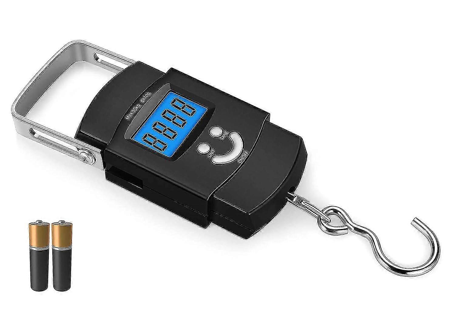 Portable Digital Fish Scale 110lb/50kg Multi-function Electronic Measuring Hook Scale
