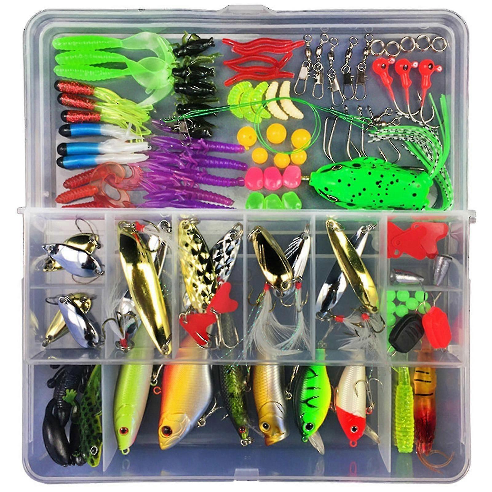 22-106pcs Fishing Set Trout Blinker Bait Box Mixed Predator Bait Fishing Set