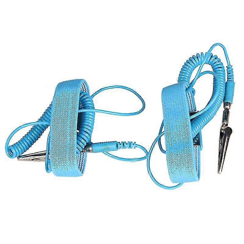 2PCS المضادة للكهرباء الساكنة قابل للتعديل السلكية المعصم حزام الفرقة التفريغ معصمه