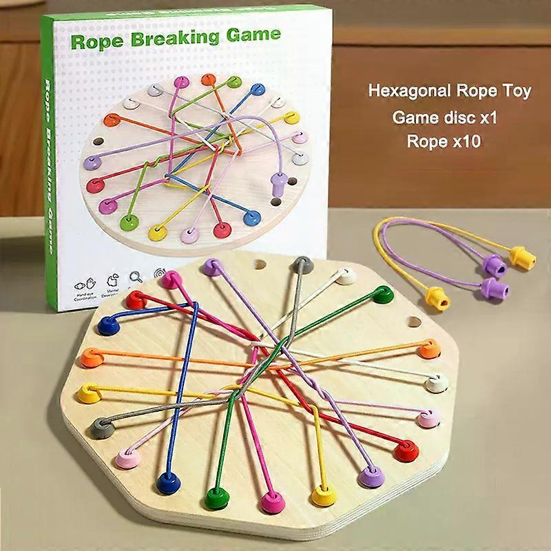 Kid Rope Knots Puzzle Social Board Game Color Line Twisted Connected Ropes Sorting Logic Thinking Challenge Strategy Table Game