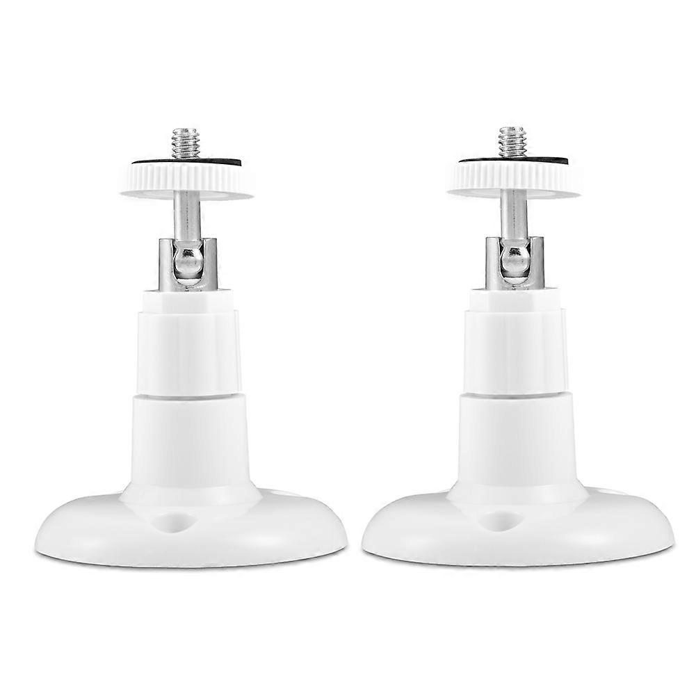2pcs 360° Rotatable White Security Camera Mounts 9x7cm Durable