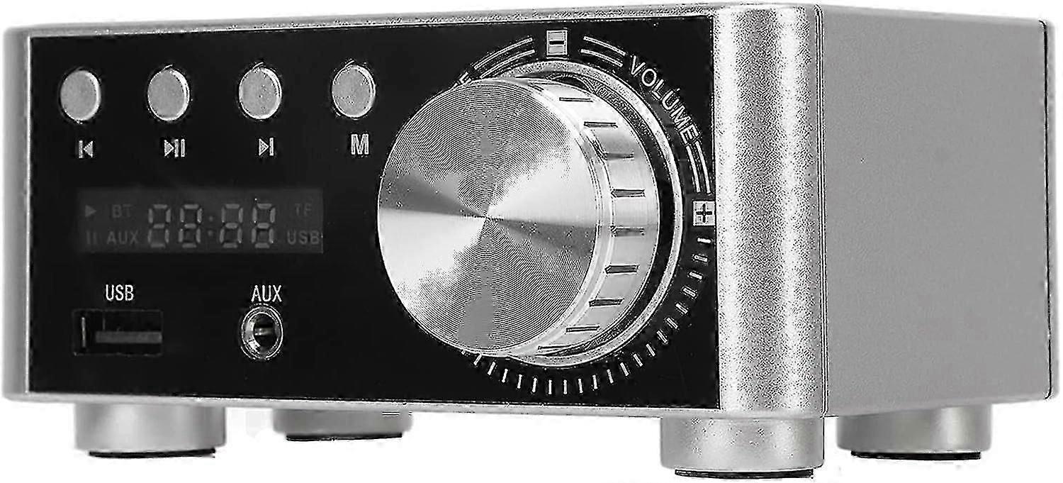 Bluetooth Amplifier Silver Mini Bluetooth 5.0 Digital Amplifier Hifi Stereo Class D Audio Amp Wireless Receiver Lossless Player