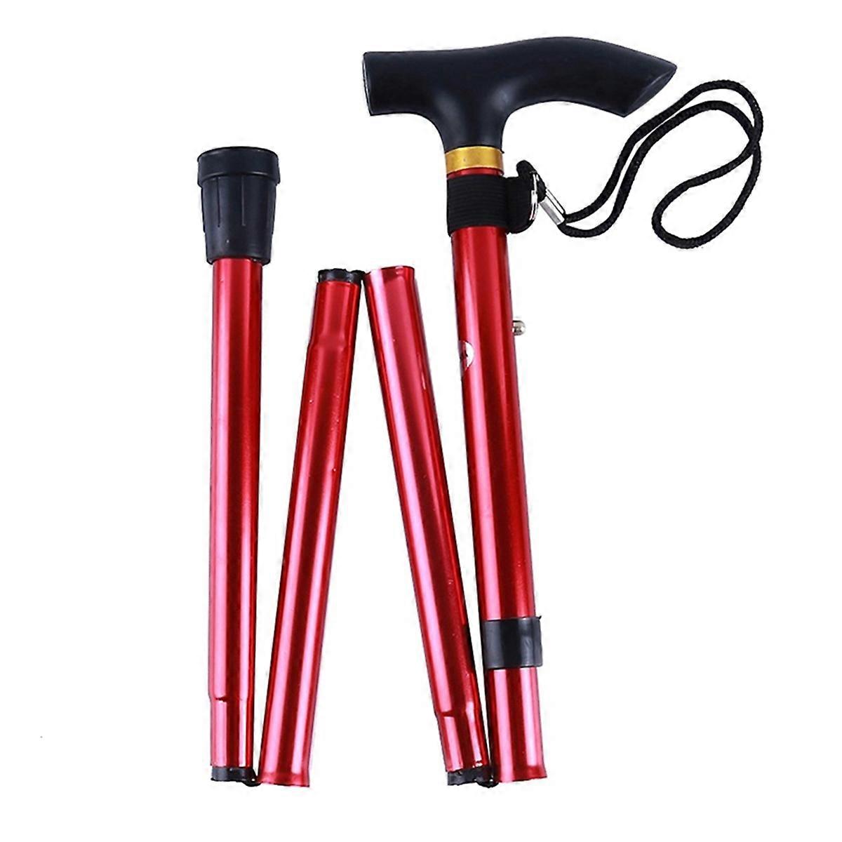 Hiking Camping Mountaineering Poles Walking Stick Folding Cane, E