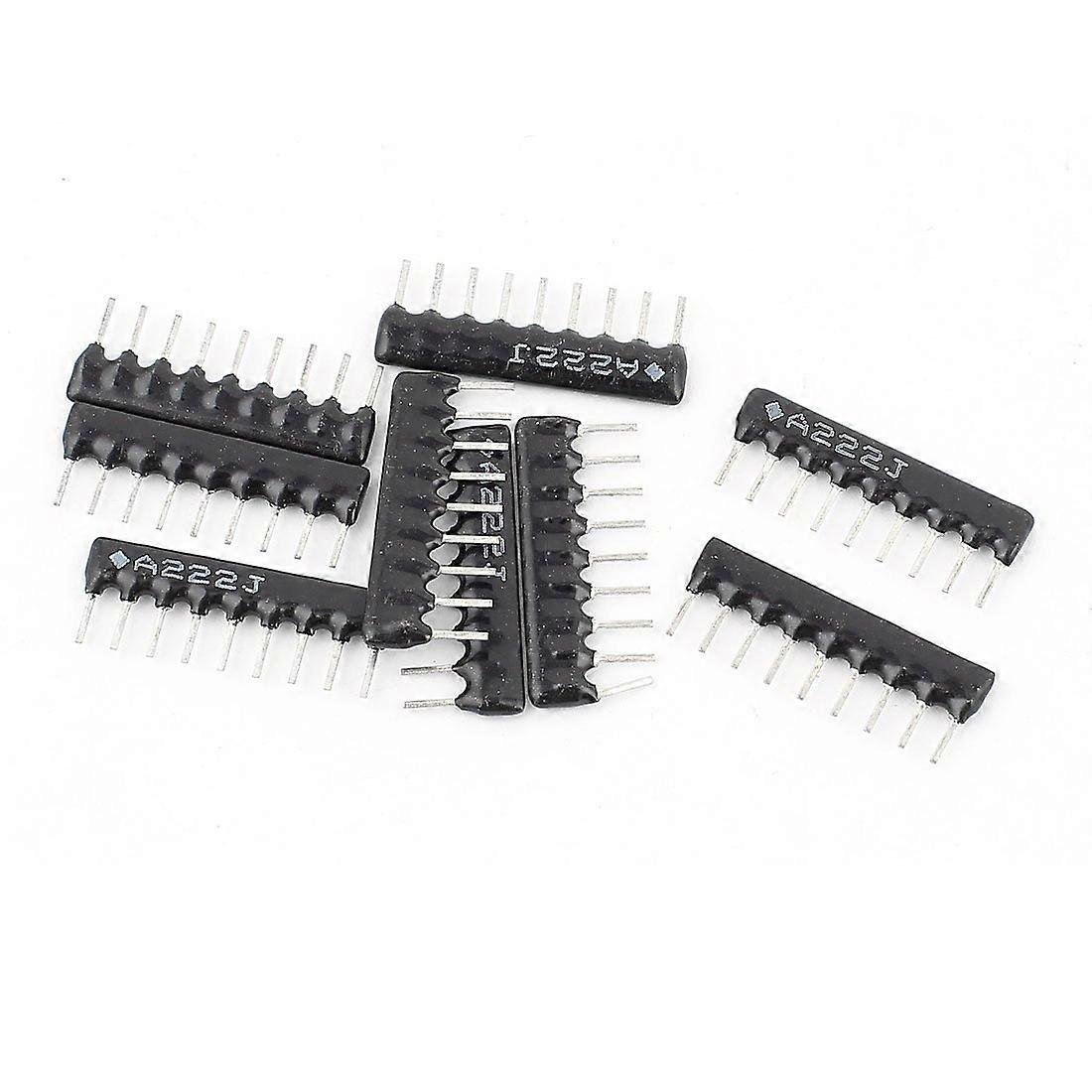 10Pcs 1/8W 2200 Ohm 9-Pin SIP Network Resistors 2.54mm Size for Electronics Projects