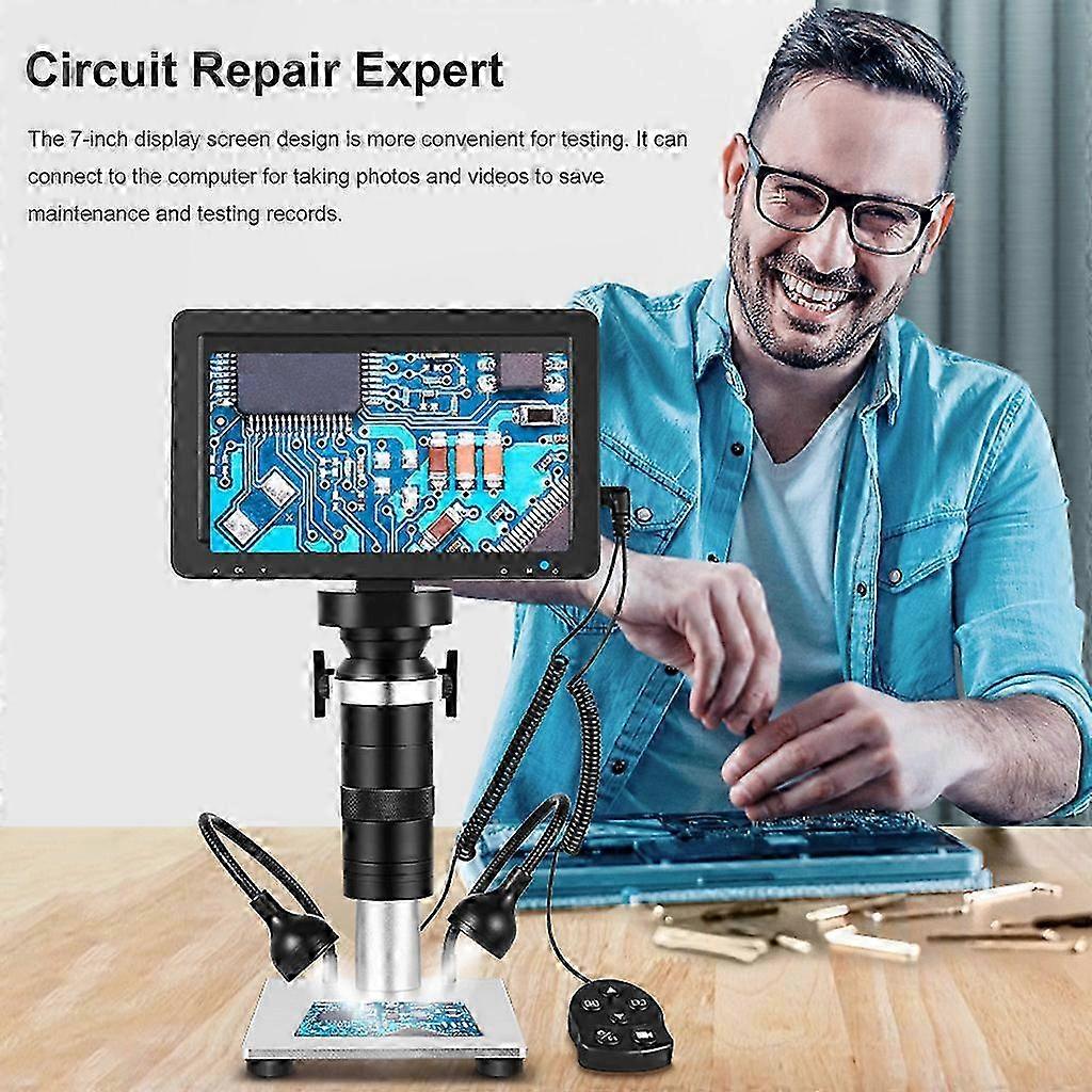 Digital Usb Microscope With 7" 1080p Screen Coin & Soldering Microscope 1200x