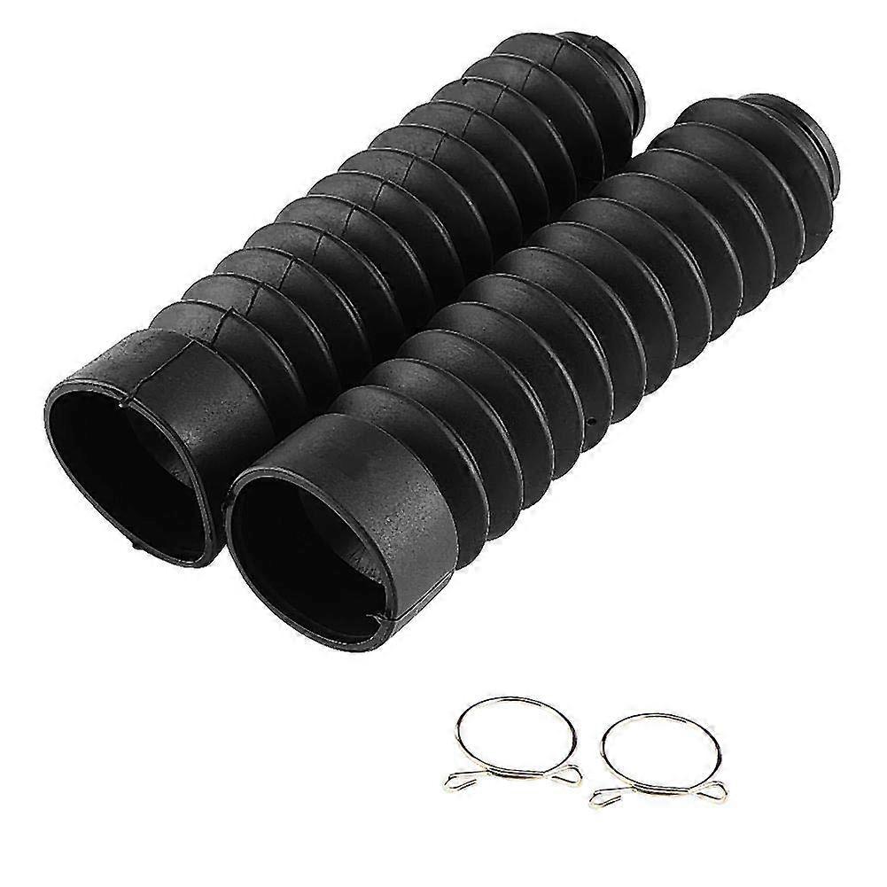 Front Fork Cover, 205x42mm Motorcycle Front Fork Gaiters Cover Boots Shock Damping Dust Cover(Black)