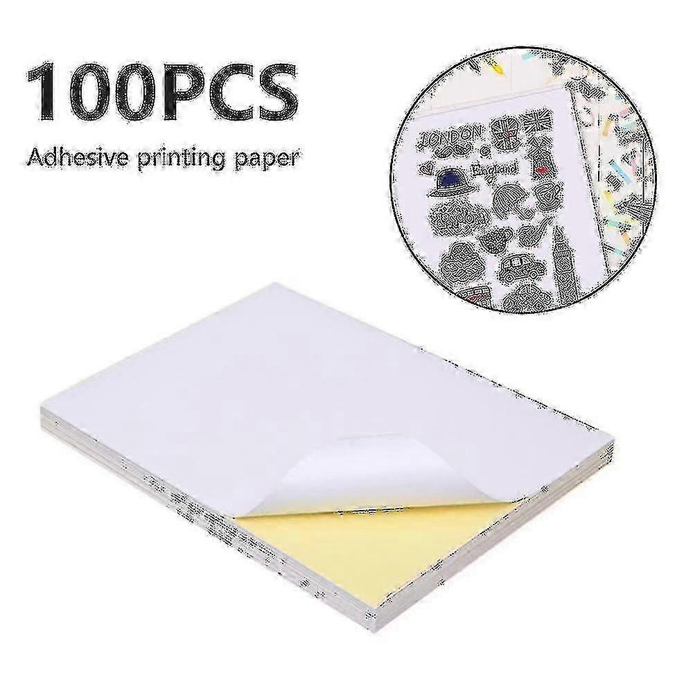 100pcs A4 Kraft paper self-adhesive printing paper matte self-adhesive label sticker inkjet blank adhesive self-adhesive printing paper