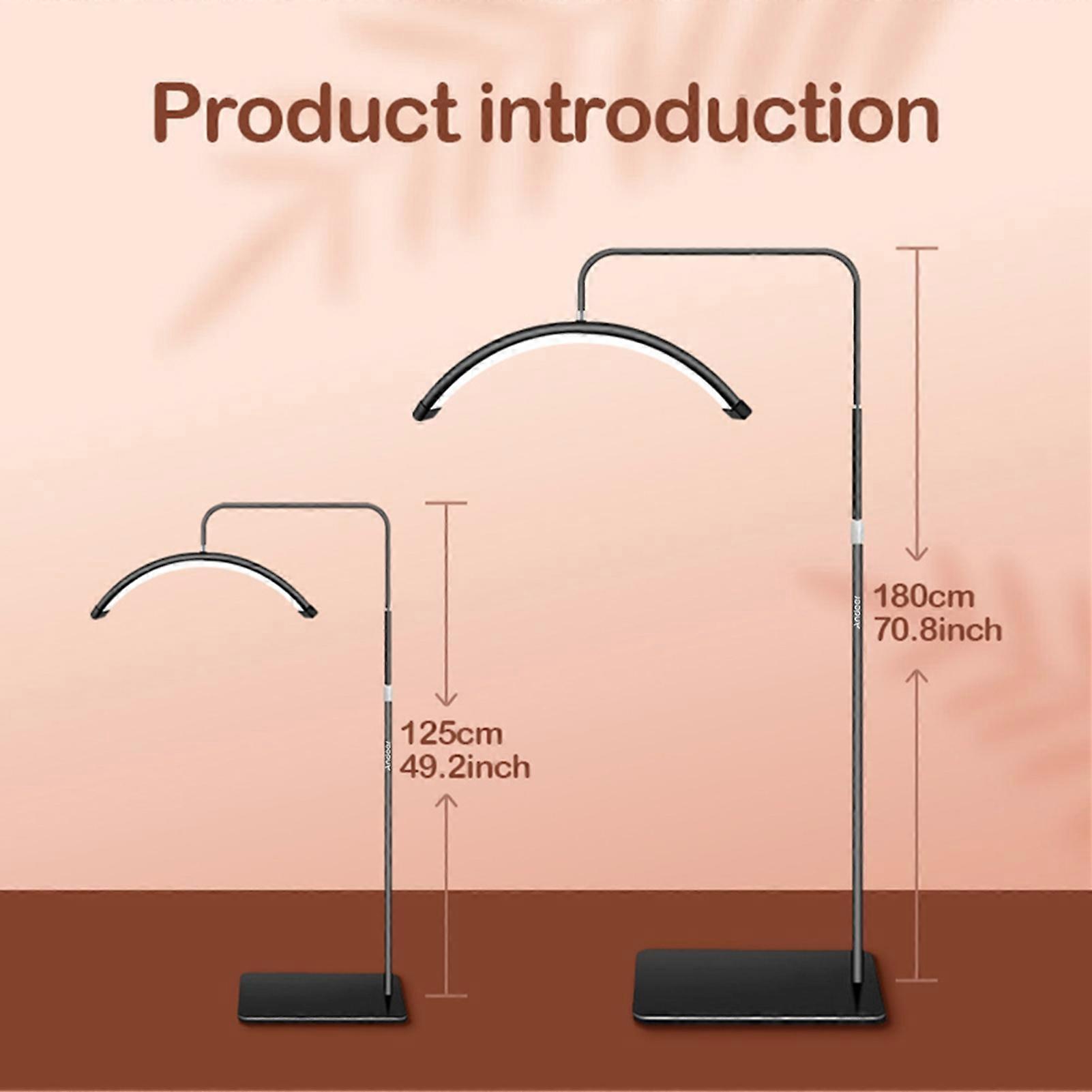Luz de Preenchimento de Piso Meia Lua Bi Temperatura de Cor 3200K-5600K LED Luz de Vídeo com Suporte de Luz de Chão Ajustável