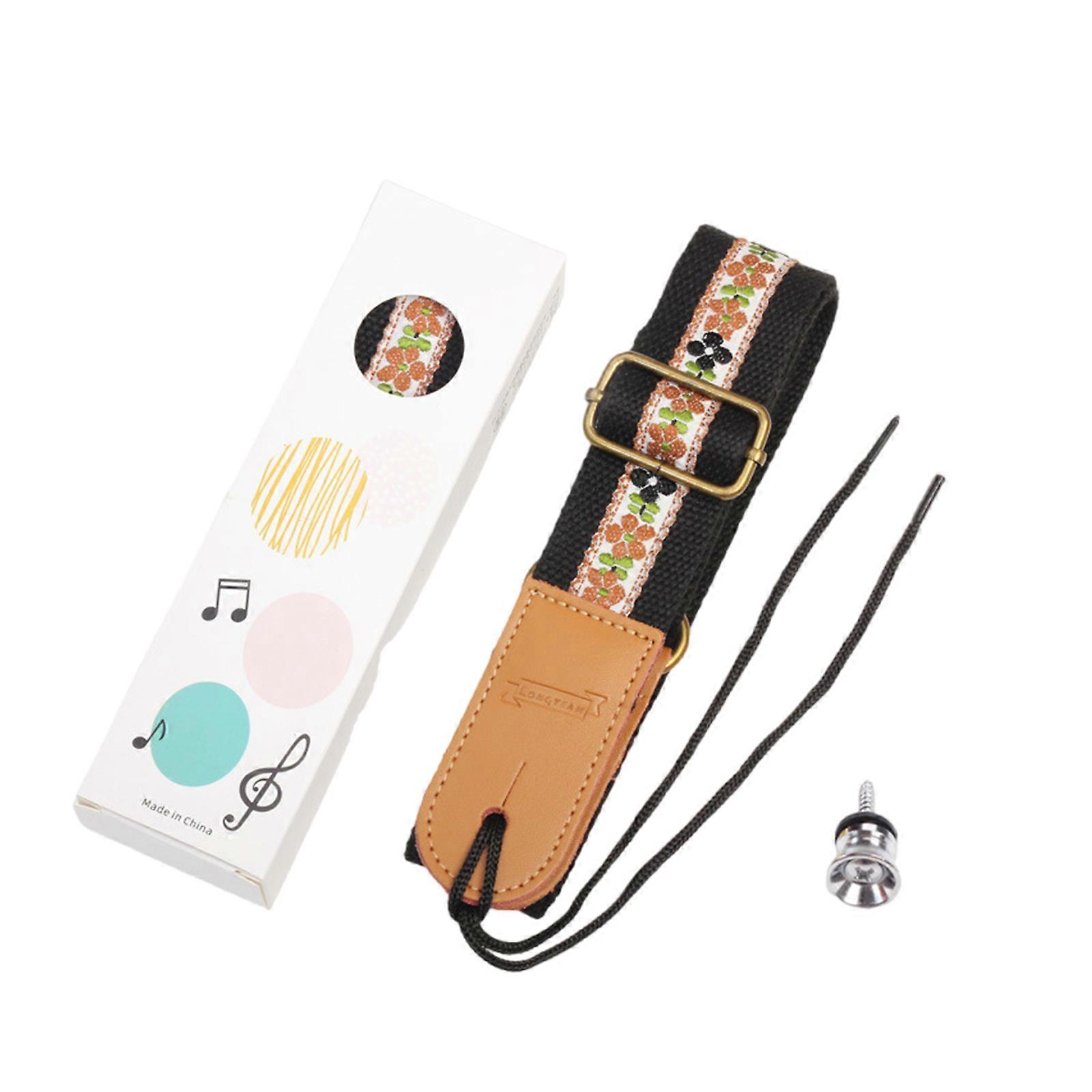 Comfortable Guitar Strap with Thick Padding and Adjustable Length Thicken Musical Instruments Strap for All Heights Black
