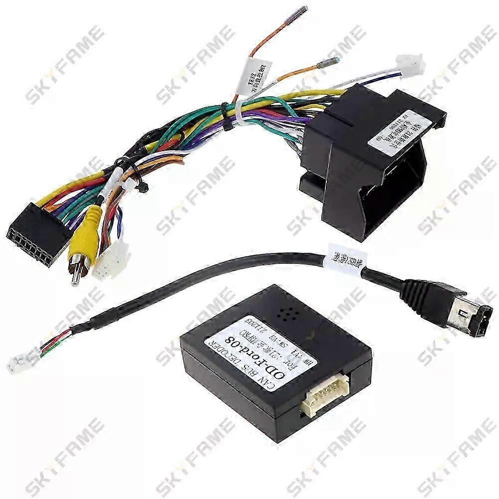 Applies to 16Pin Car Stereo Wire Harness Adapter Power Cable With Canbus Box Decoder Suitable for Suitable ford Transit OD-Suitable forD-08