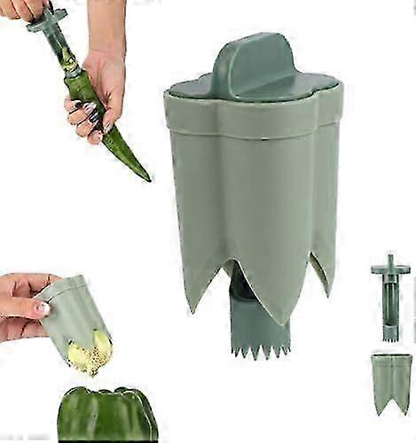 110x55mm Pepper Corer Pepper Deseeder Bell Pepper Corer Pepper Corer Tool 2 in1 Fruit Pepper Corer Bell Pepper Cutter for Kitchen Home Family Camping