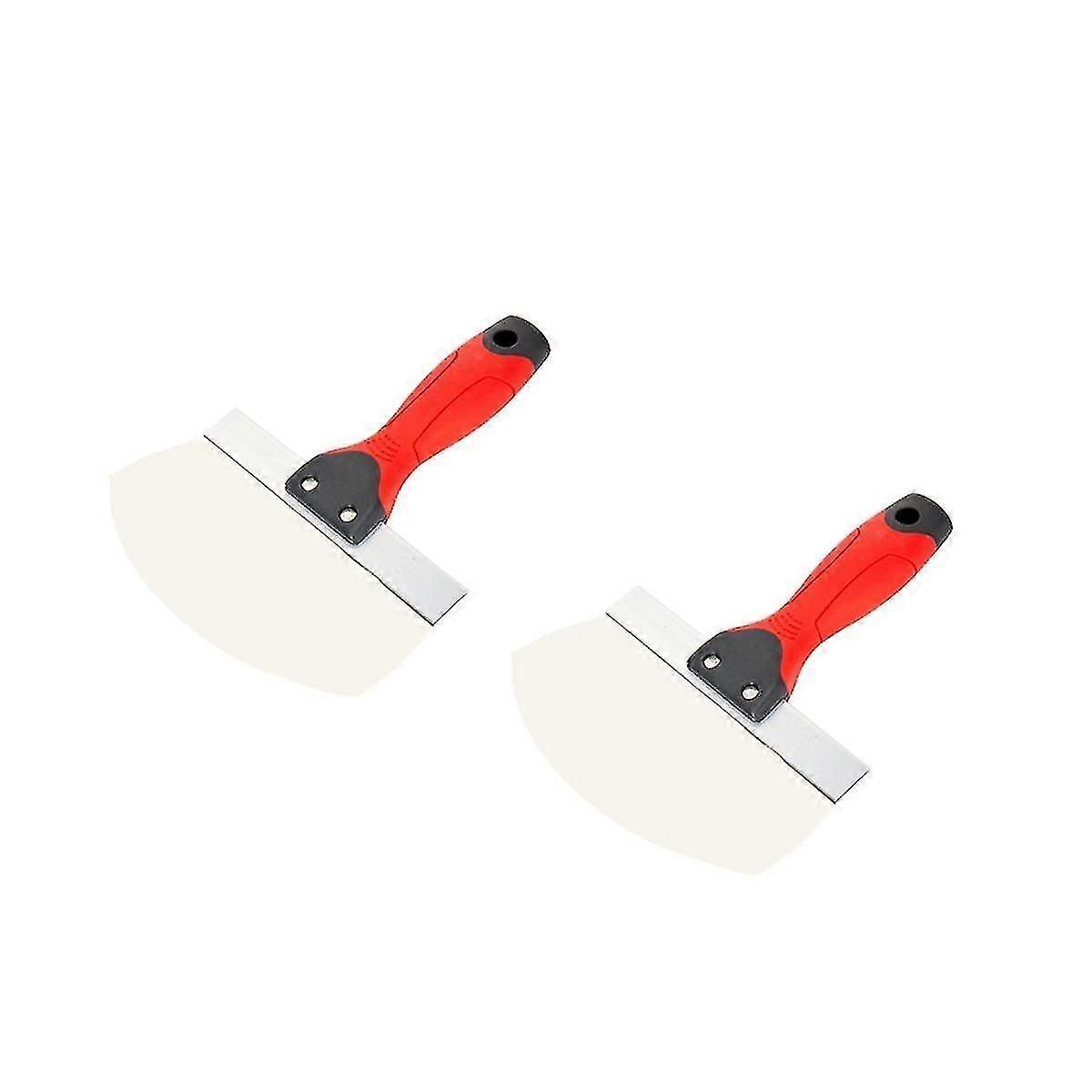 Pacote com 2 Pás de Balde de Aço Inoxidável para Drywall & Gesso, Ferramenta de Lâmina Contornada Curvada de 6,5 Polegadas