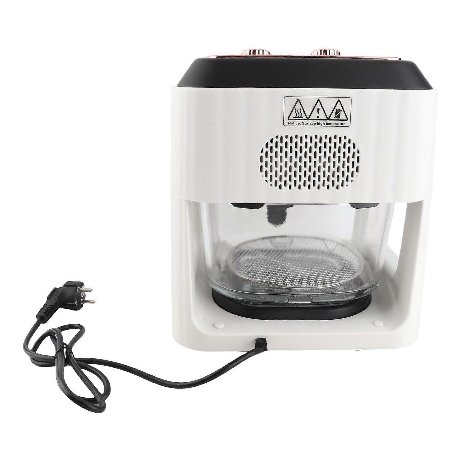 Fornello ad aria elettrico da 1000 W Finestra di cottura visiva Friggitrice per forno per friggere a caldo compatta di grande capacità per cucina domestica Spina europea bianca 220V 