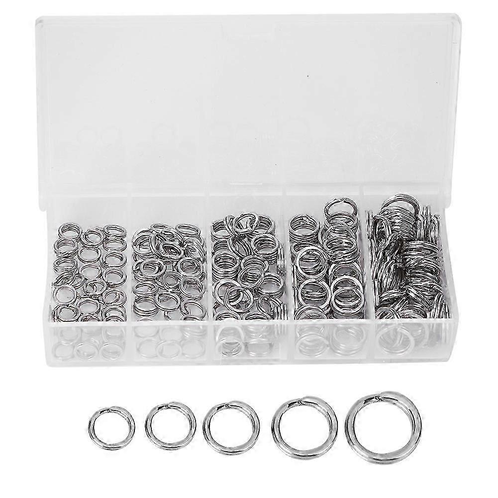 Fishing Stainless Steel Double Split Ring 200pcs Lure Baits Accessories Plastic Case Set