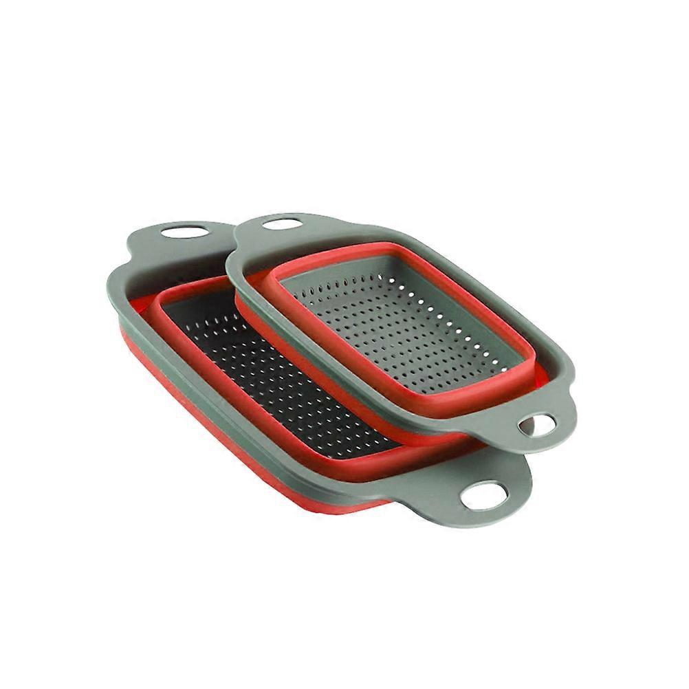 2pcs Collapsible Drainer Basket Mesh Fruit Vegetable Straining Sink Strainer Foldable Storage Baskets for Kitchen