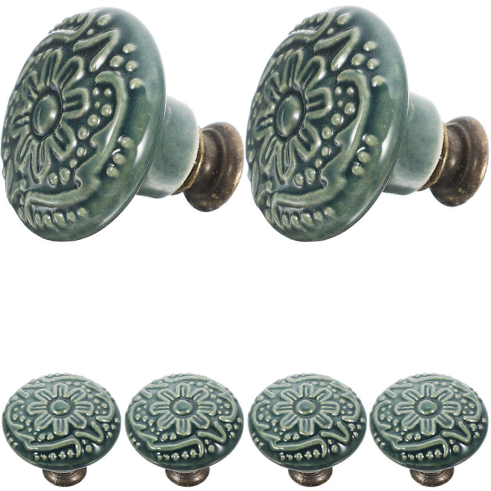 6pcs Ceramic Cabinet Drawer Knobs Decorative Knobs Ceramic Knobs for Drawer Dressers