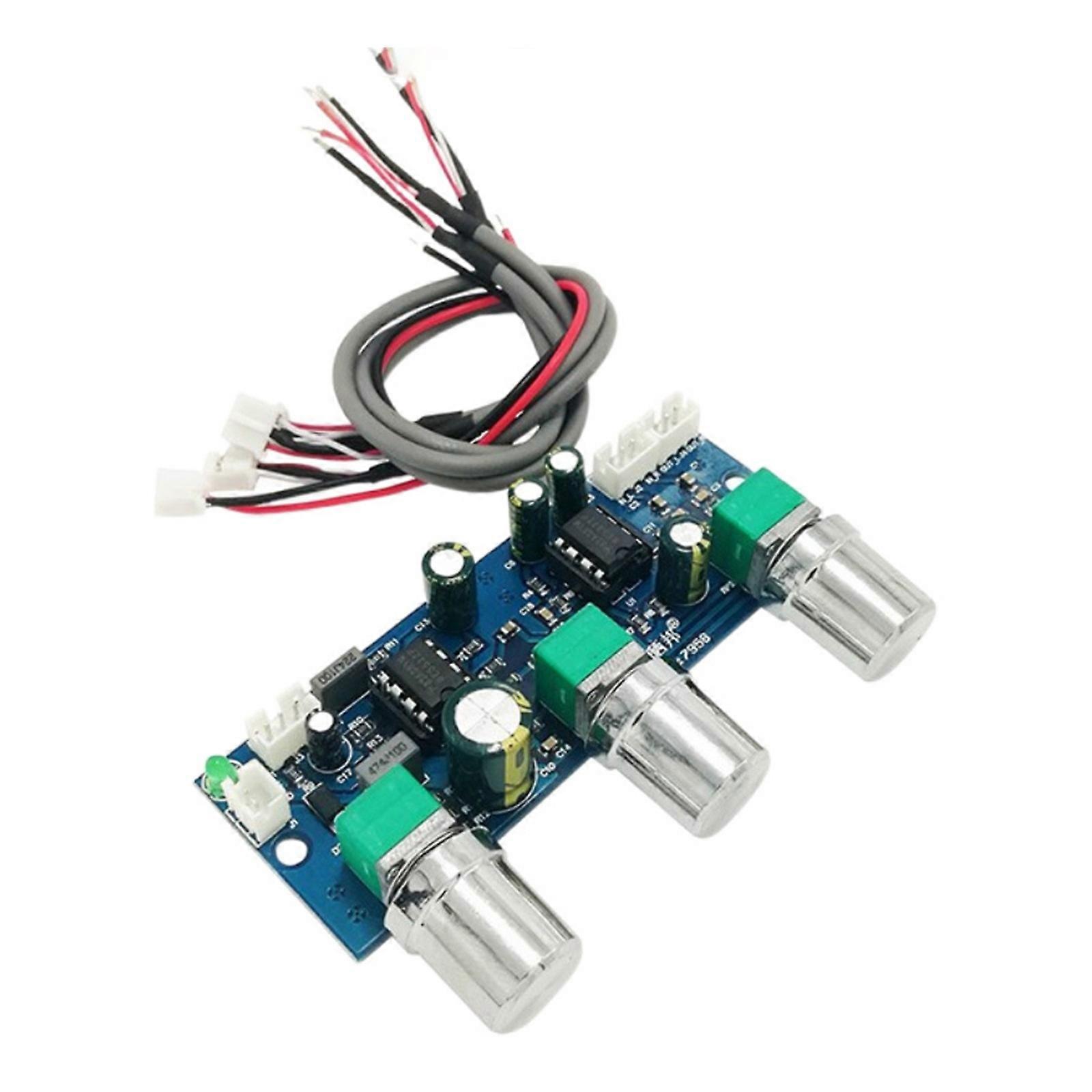 NE5532 2.1 Channel Auditory Preamp Board Low Pass Filter Circuit Subwoofer Control Single Power Multicolor