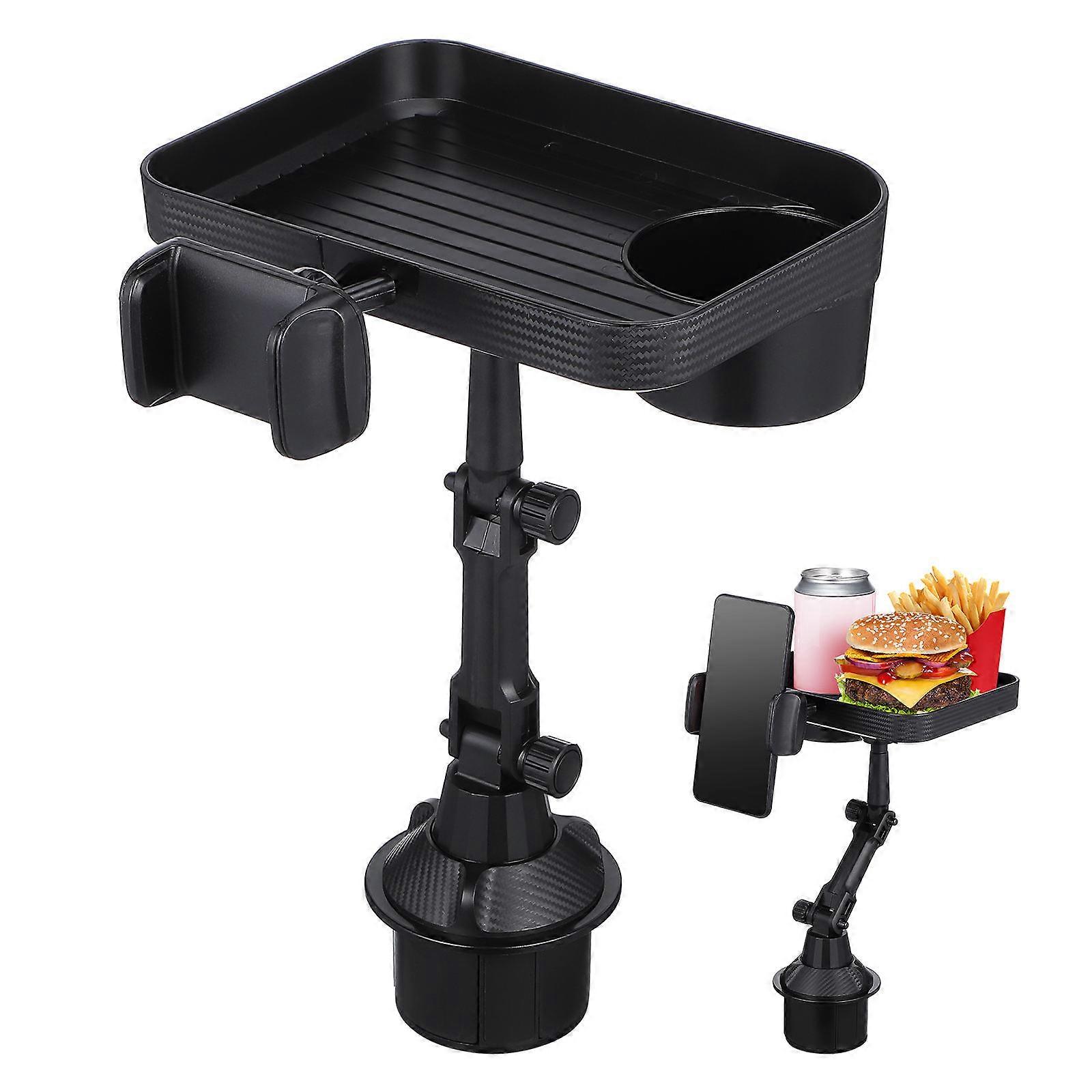 Automotive Cup Holder Tray with Phone Stand, Multi Functional Car Storage Tray for Food & Essentials, Spill Resistant, Universal Fit for Most Vehicle