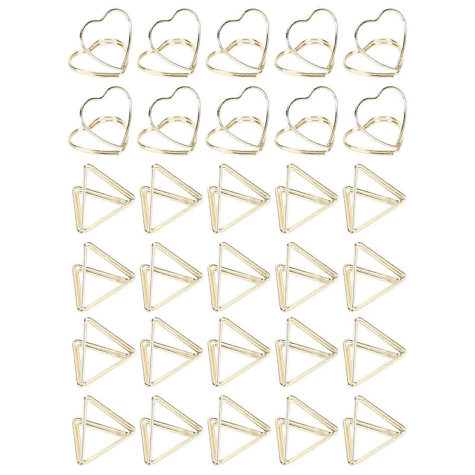 2025 Latest Model  30Pcs Cute Paper Clips Triangular Heart Shaped Durable