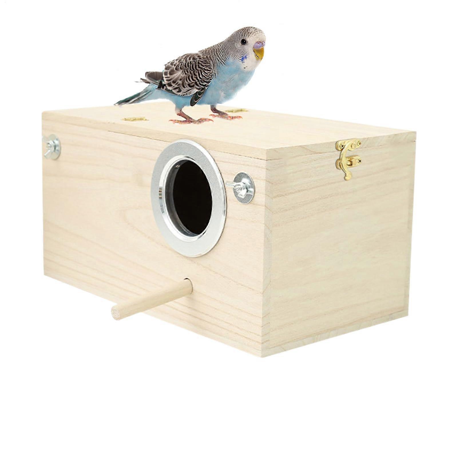 Nesting Box Budgiie For Lovebirds Outdoor Wooden Bird Cage Habitat Small Birds Breeding Box