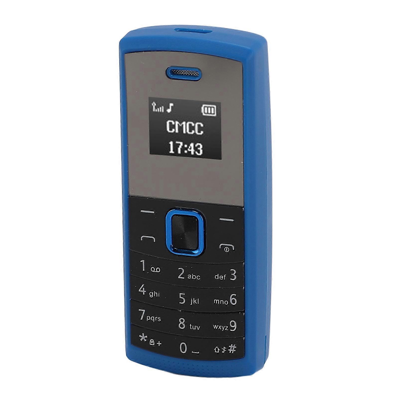 BM01 Smallest Mobile Phone 2 in 1 Miniature Cell Phone with Speakerphone BT Support Dual SIM Card GSM Cell Phone Blue 
