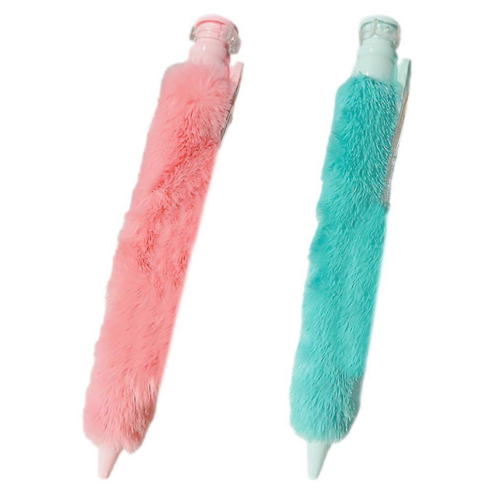 Novelty Pens For Kids Plush Pen Stationery Item Assorted Color 2Pcs