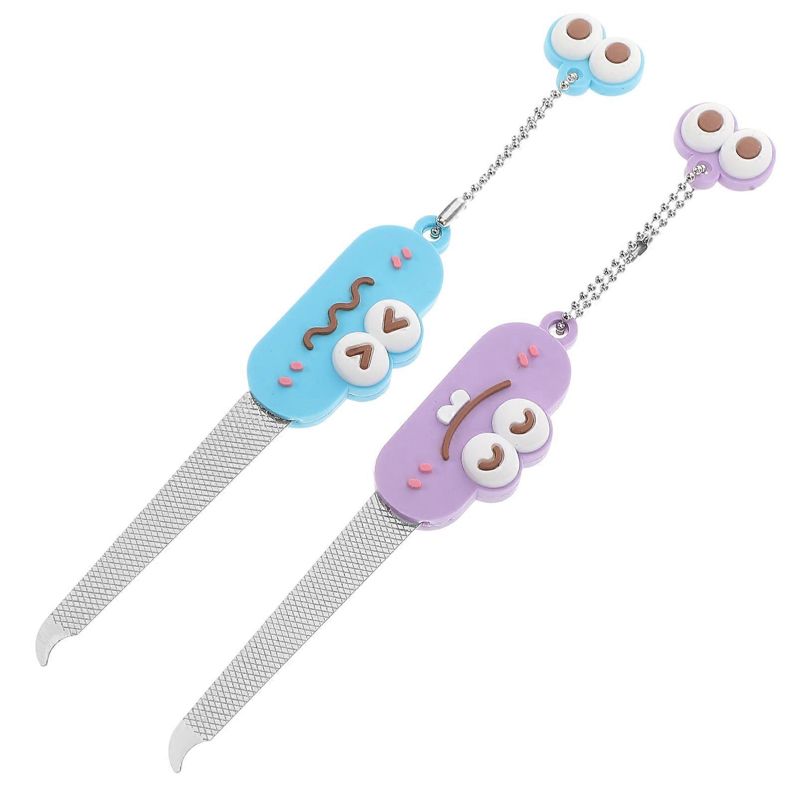 Assorted Color Nail Files Manicure File for Nail Art Use 2Pcs Cartoon