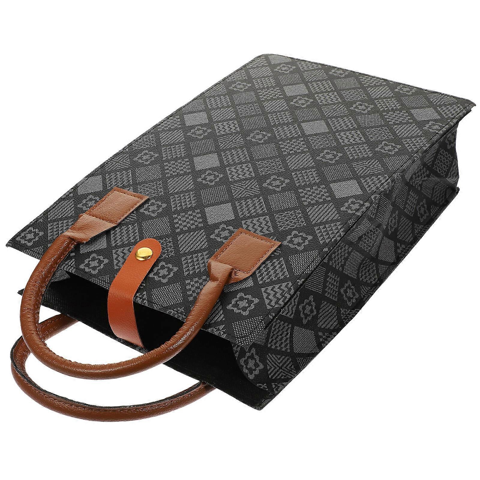 Reusable Double Tote Carrier Bag – Elegant PU Design with Handles for Weddings & Special Occasions – Stylish Packaging Solution