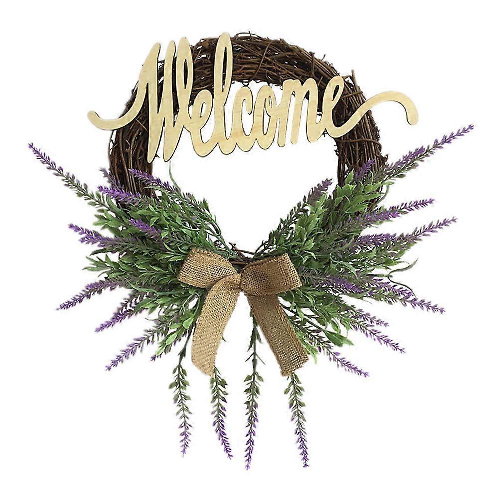 Lavender Wreath Simulated Lavender Garland Door Hanging 15.7x14.2inch Assorted Color Decorative 1Pcs