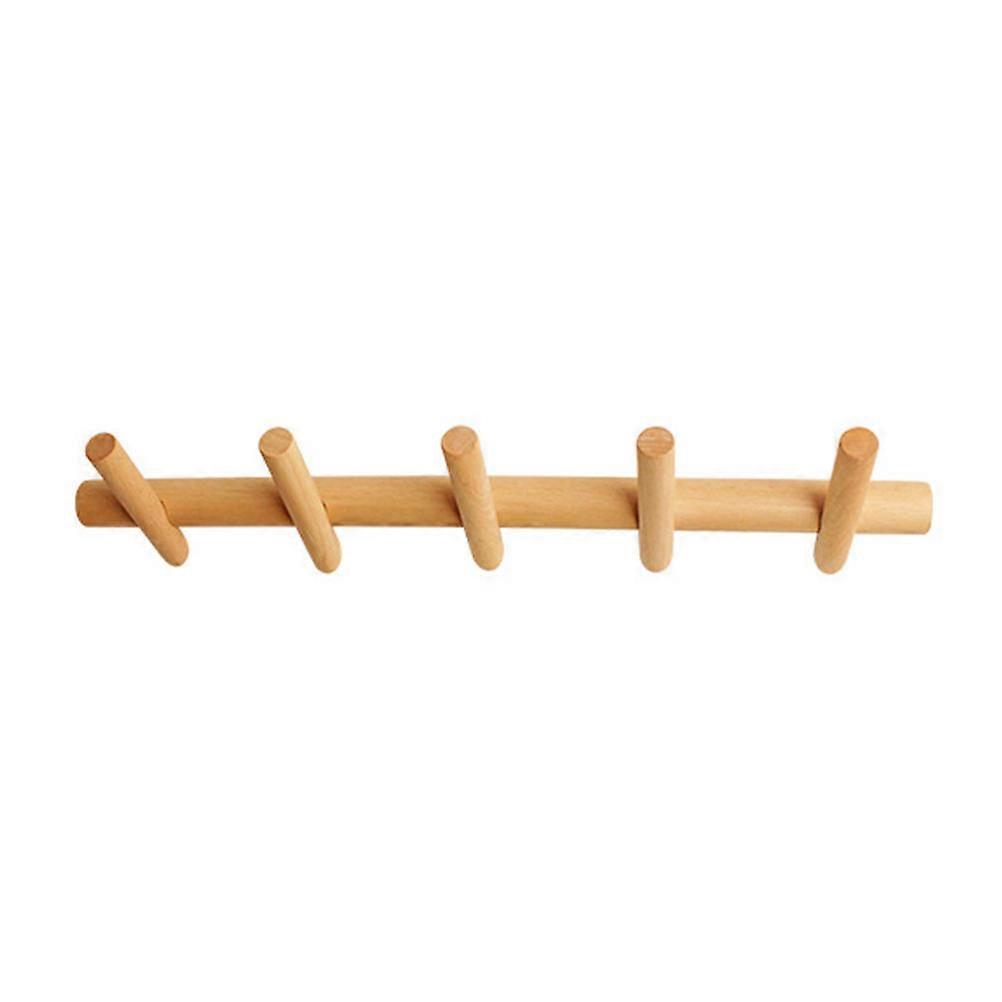Wall Mount Hanger Wood Towel Hook Simple Structure Homeowners Rectangular 50.00X12.50X6.00CM 1Set