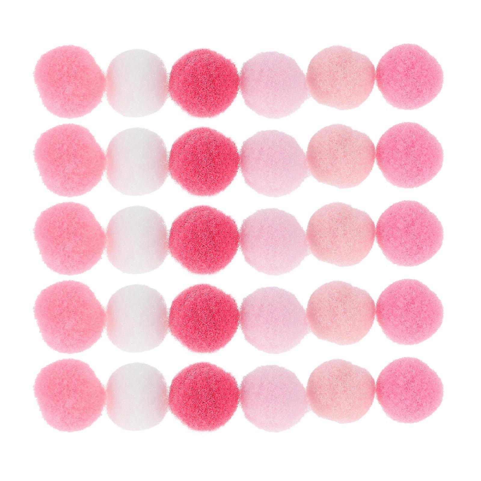 Fluffy Pom Poms Pink Shades For Handicraft Enthusiasts Fashion Designers Clothing Accessories Soft Plush Round 0.39in x 0.39in x 0.39in 1Set