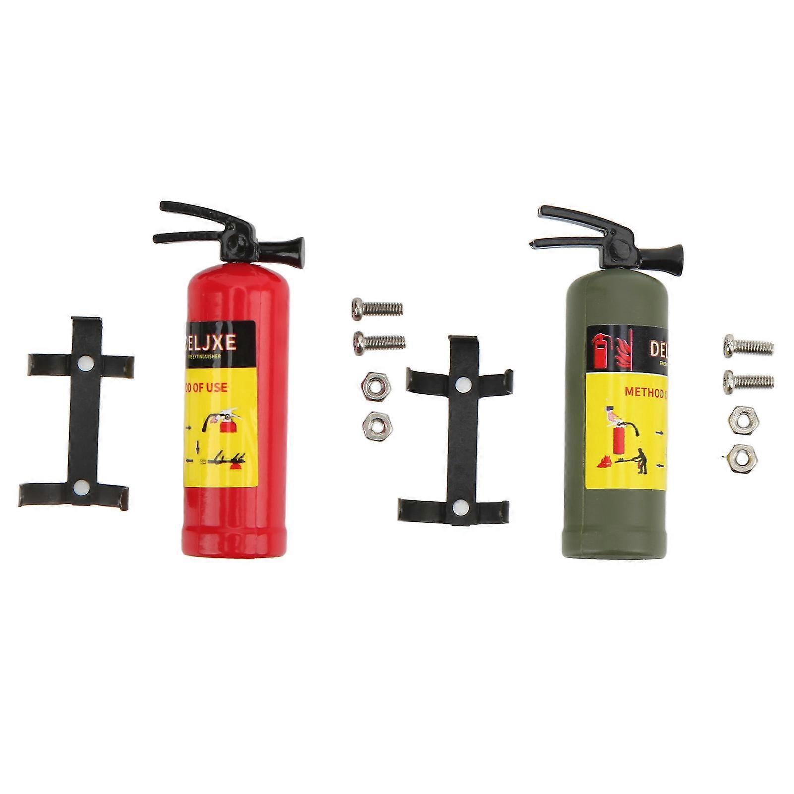 Simulated Fire Extinguisher for RC Car, Mini Decorative Fire Extinguisher for AXIAL RC Car, Red and Green Decoration Accessory