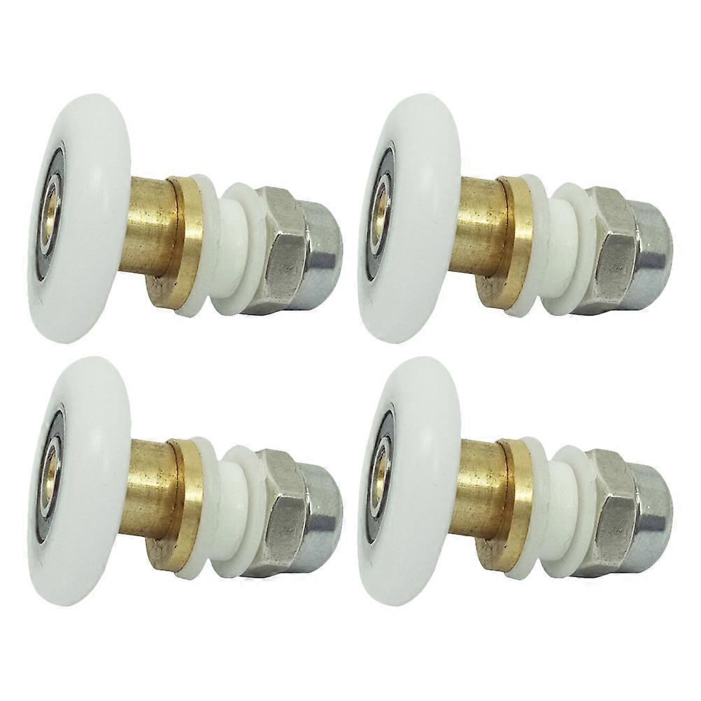 Bathroom Door Rollers Shower Glass Door Wheels Small Round Arc 4Pcs Maintenance Workers