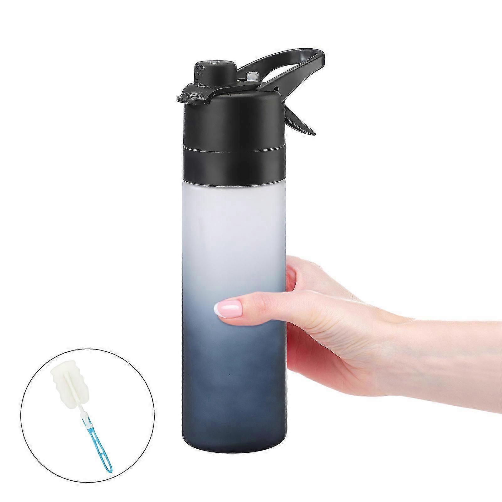 650ml Leakproof Spray Water Bottle For Outdoor Sports With Brush Drink Cups And Large Capacity, Portable And Vaporizing