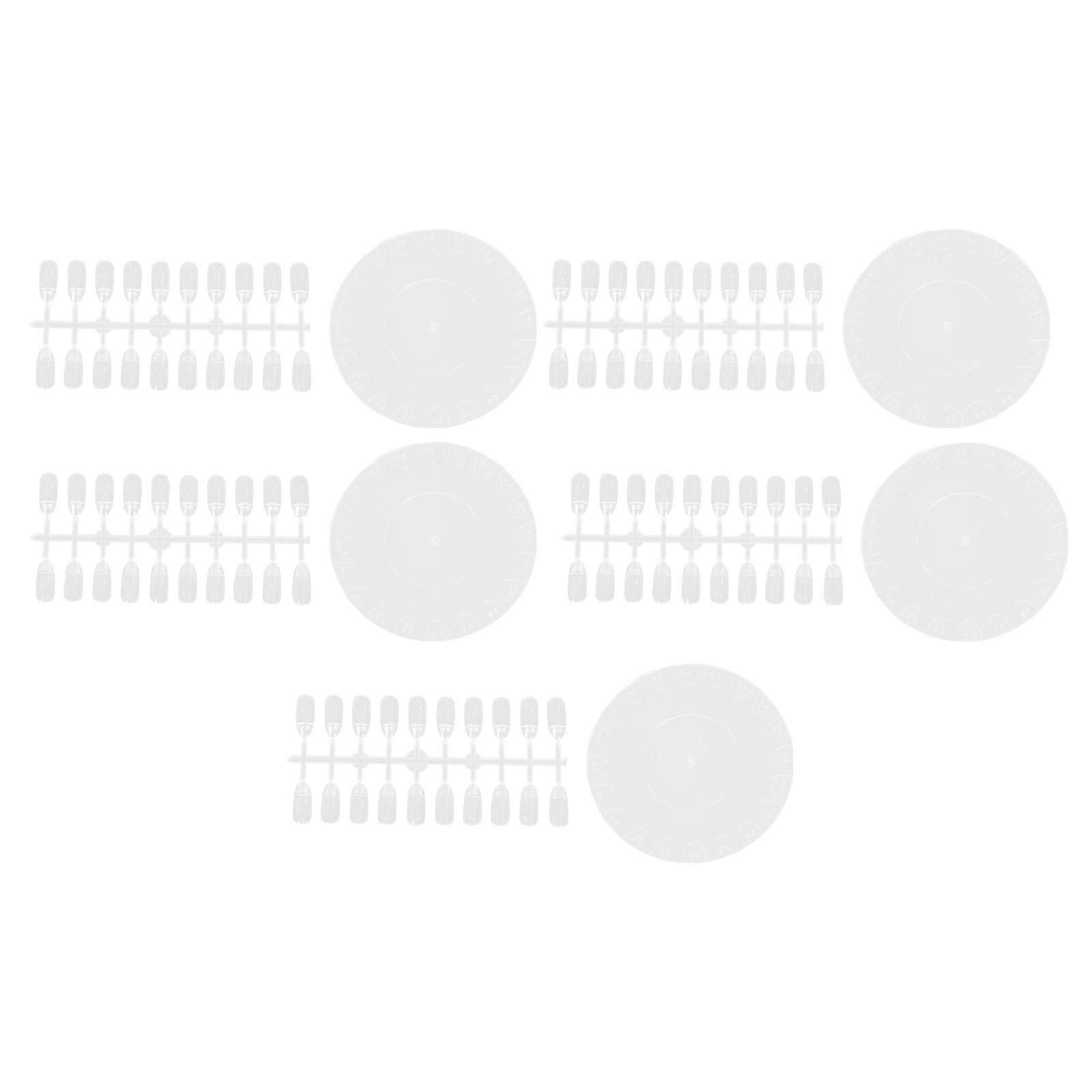 Nail Display Card Transparent Round Shape Plastic Practice Tool For Manicurists Home Use 5 Sets