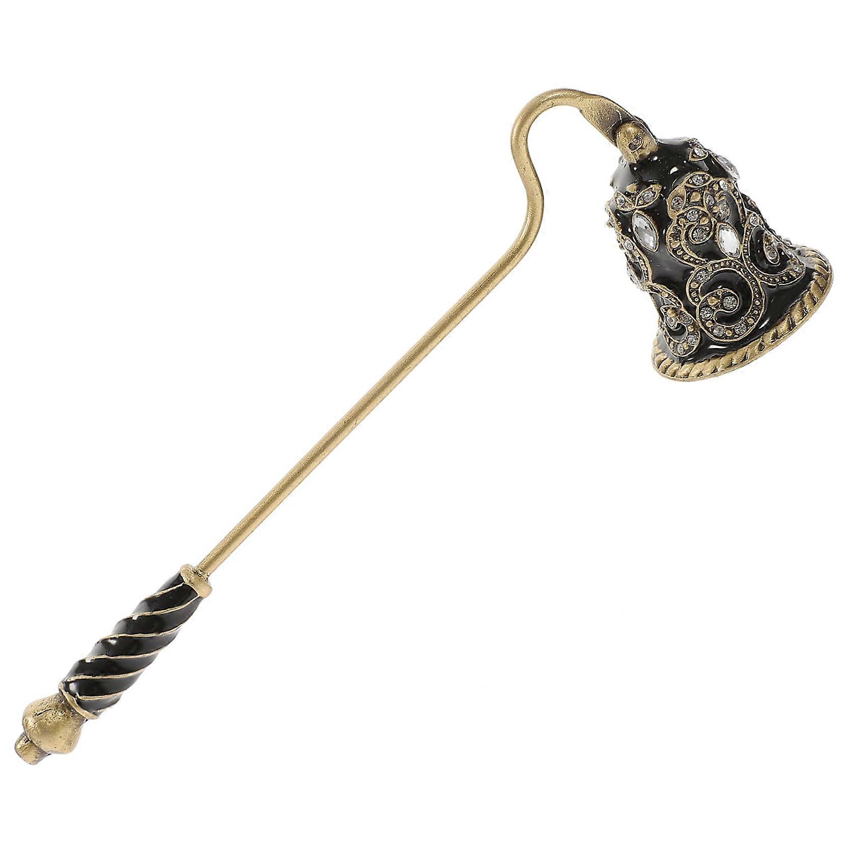 Candle Snuffer Long Handle Metal Extinguisher with Elegant Floral Design for Home Use